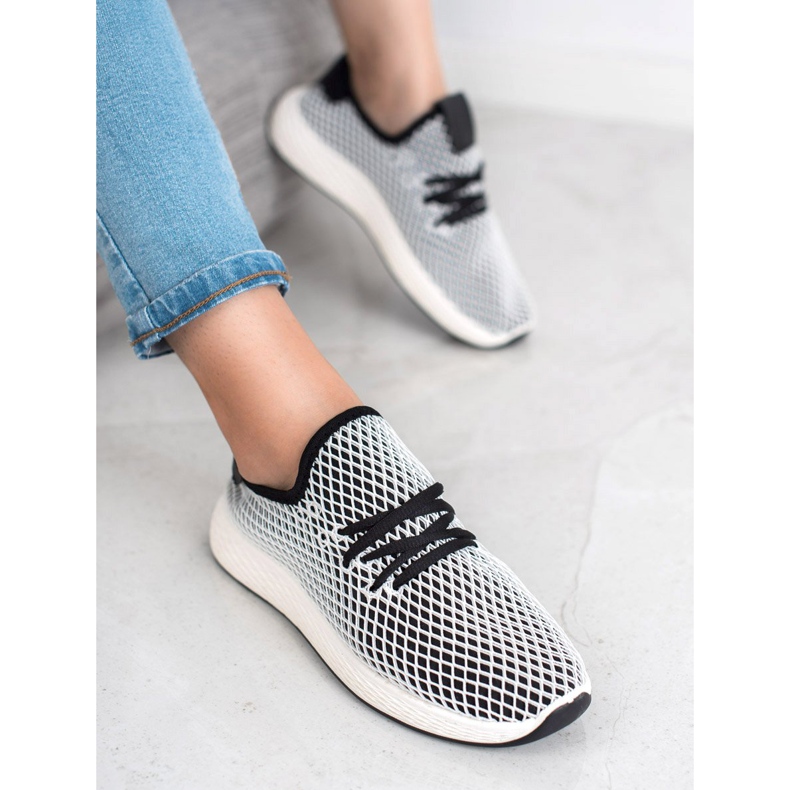 SHELOVET Chaussures à enfiler à la mode blanc noir 1