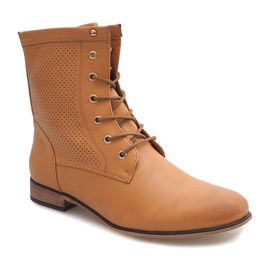 Bottines ajourées 122-35 Camel brun 4