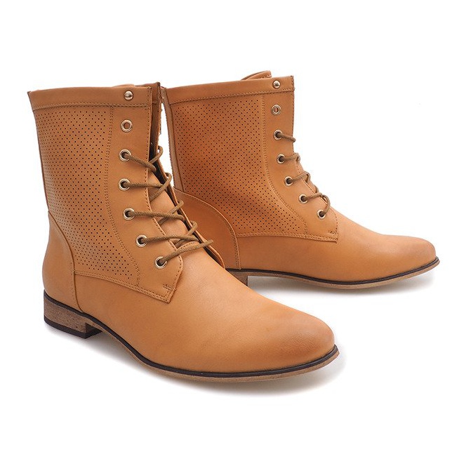 Bottines ajourées 122-35 Camel brun 1