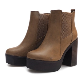 Bottines À Talons Avec Un Élastique E4863 Kaki vert 3