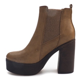 Bottines À Talons Avec Un Élastique E4863 Kaki vert 2