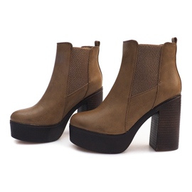 Bottines À Talons Avec Un Élastique E4863 Kaki vert 5