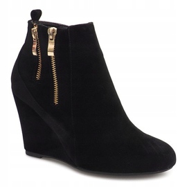 Bottes compensées élégantes 1058-19A Noir le noir 1