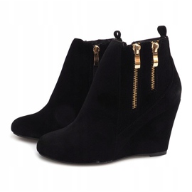Bottes compensées élégantes 1058-19A Noir le noir 3