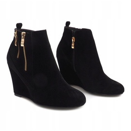 Bottes compensées élégantes 1058-19A Noir le noir 4