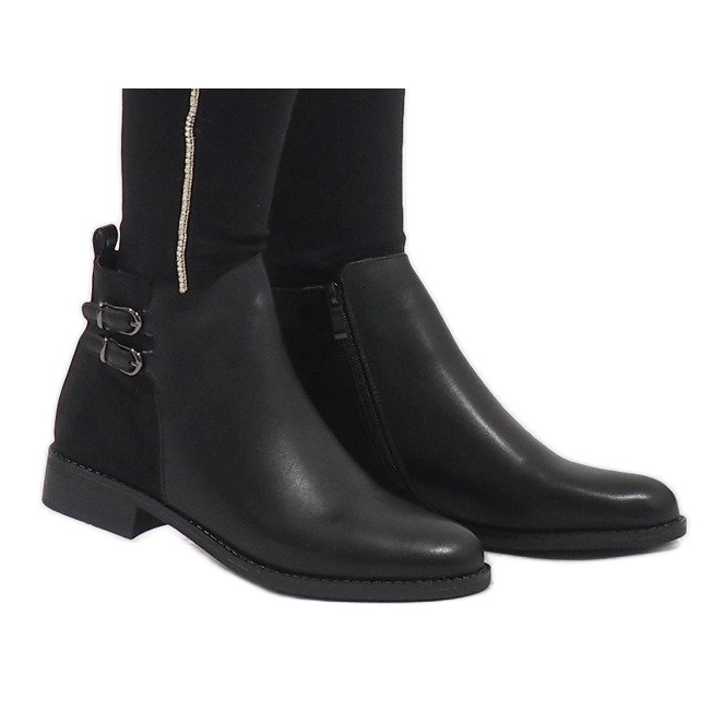 Ideal Shoes Bottes élégantes noires C-7200 le noir 2 Ideal Shoes Bottes élégantes noires C-7200 le noir 2