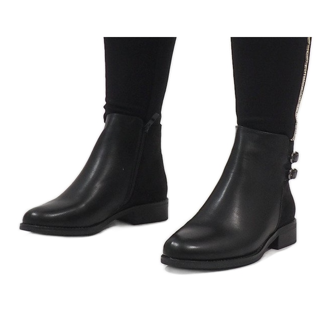 Ideal Shoes Bottes élégantes noires C-7200 1