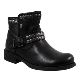 Marquiiz Bottes noires décorées HUQ-008 1