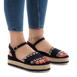 Sandales noires sur la plateforme 99-46 1