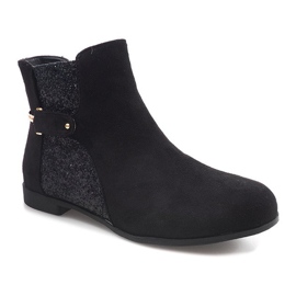 Bottines En Daim Avec Bande Élastique 3670-3 Noir le noir 1