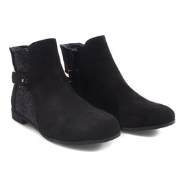 Bottines En Daim Avec Bande Élastique 3670-3 Noir le noir 2