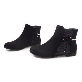 Bottines En Daim Avec Bande Élastique 3670-3 Noir le noir 3