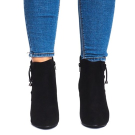 Bottines En Daim Sur Une Barre 66-98 Noir 2