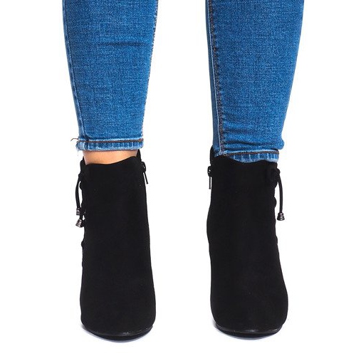 Bottines En Daim Sur Une Barre 66-98 Noir le noir 2