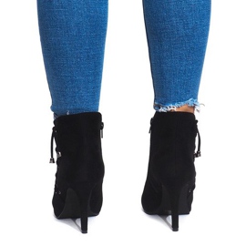 Bottines En Daim Sur Une Barre 66-98 Noir le noir 4