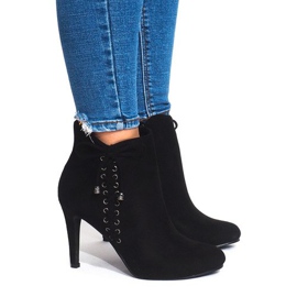 Bottines En Daim Sur Une Barre 66-98 Noir le noir 5