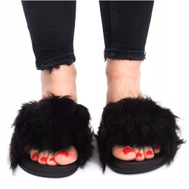 Chaussons Avec Fourrure HN51-4 Noir le noir 1
