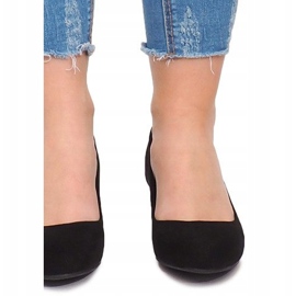 Escarpins compensés en daim MB188-48 Noir 1