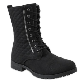 Bottines matelassées noires B01 1