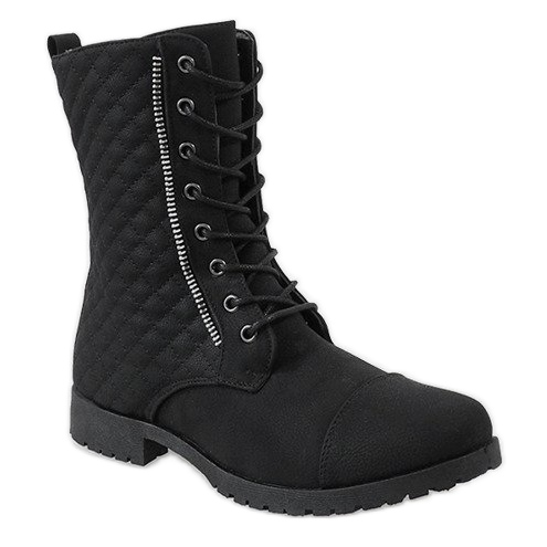 Bottines matelassées noires B01 1