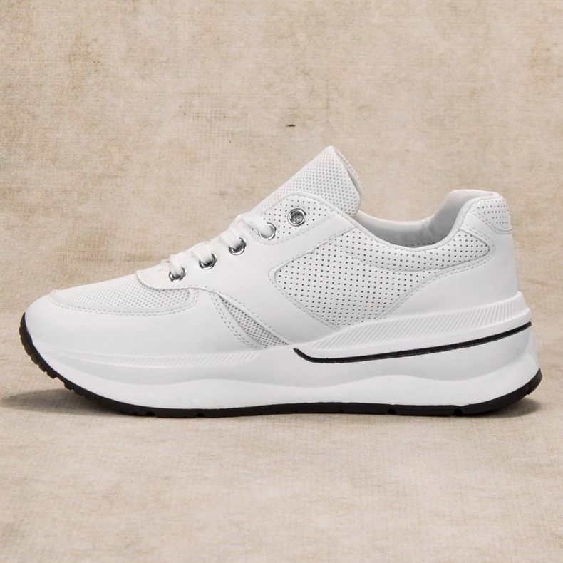 SHELOVET Chaussures de sport à lacets blanc 1