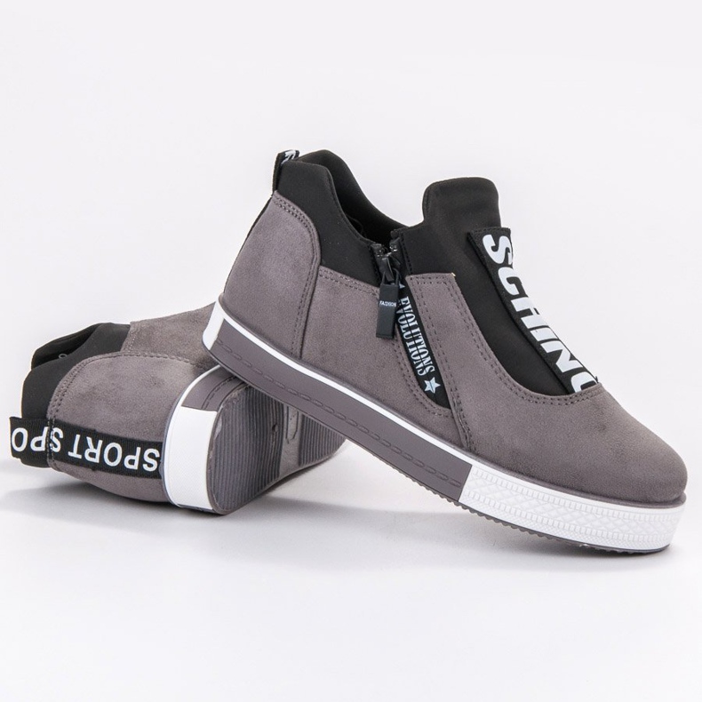 SHELOVET Chaussures pour femmes à la mode noir gris 1