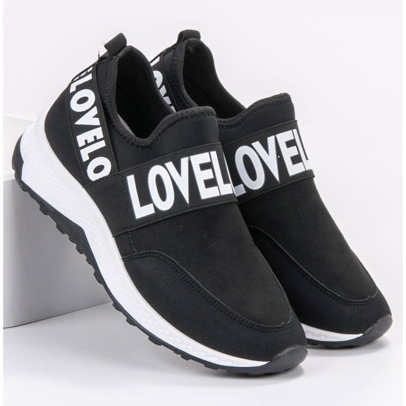 SHELOVET Chaussures en daim à enfiler le noir 1