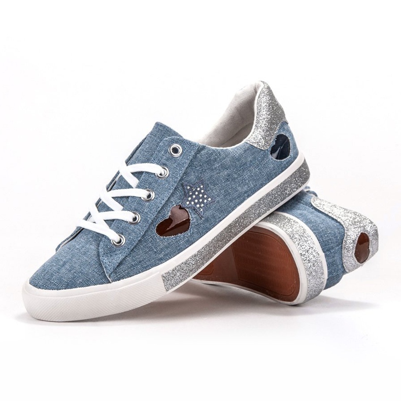 Kylie Baskets à paillettes bleu 1