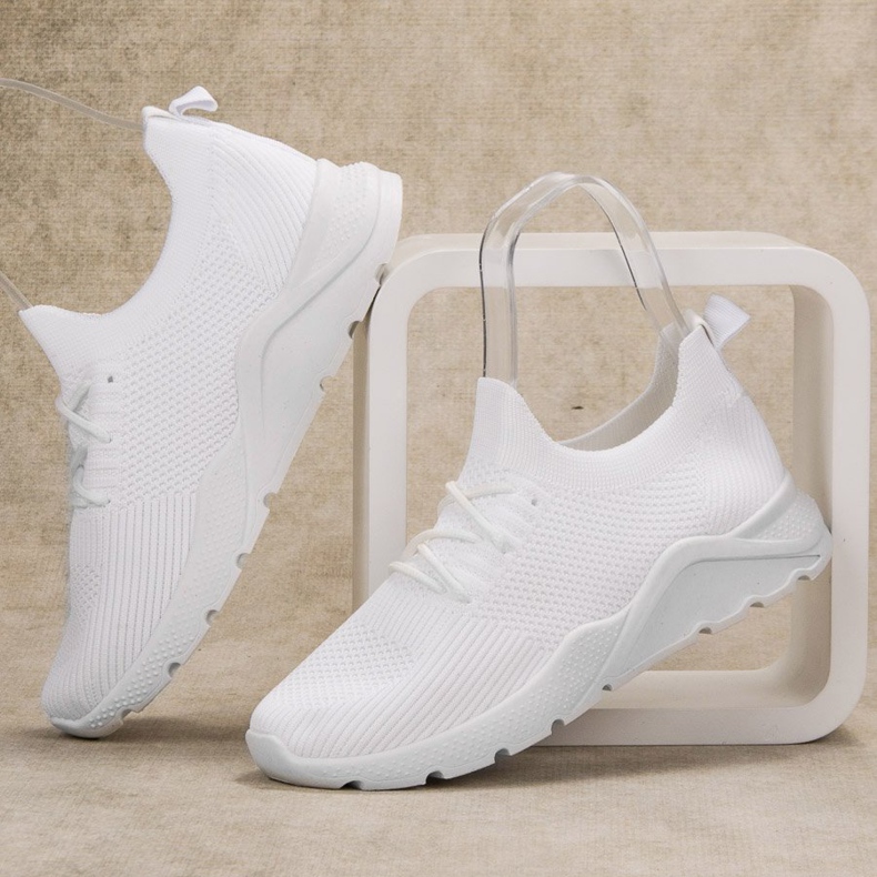 SHELOVET Chaussures de sport à enfiler blanc 1