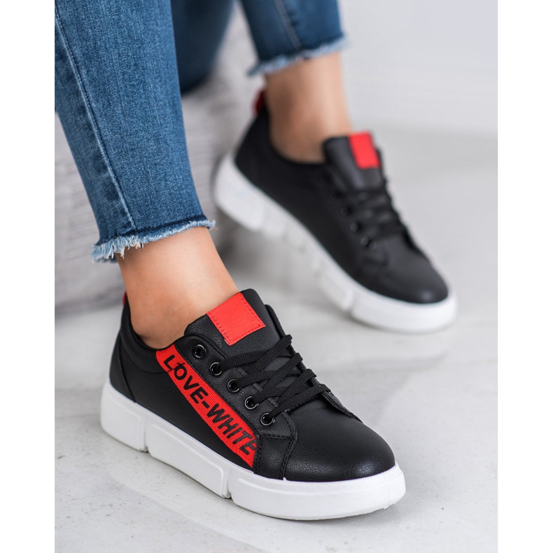 Jumex Aime les chaussures de sport le noir rouge 2 Jumex Aime les chaussures de sport le noir rouge 2