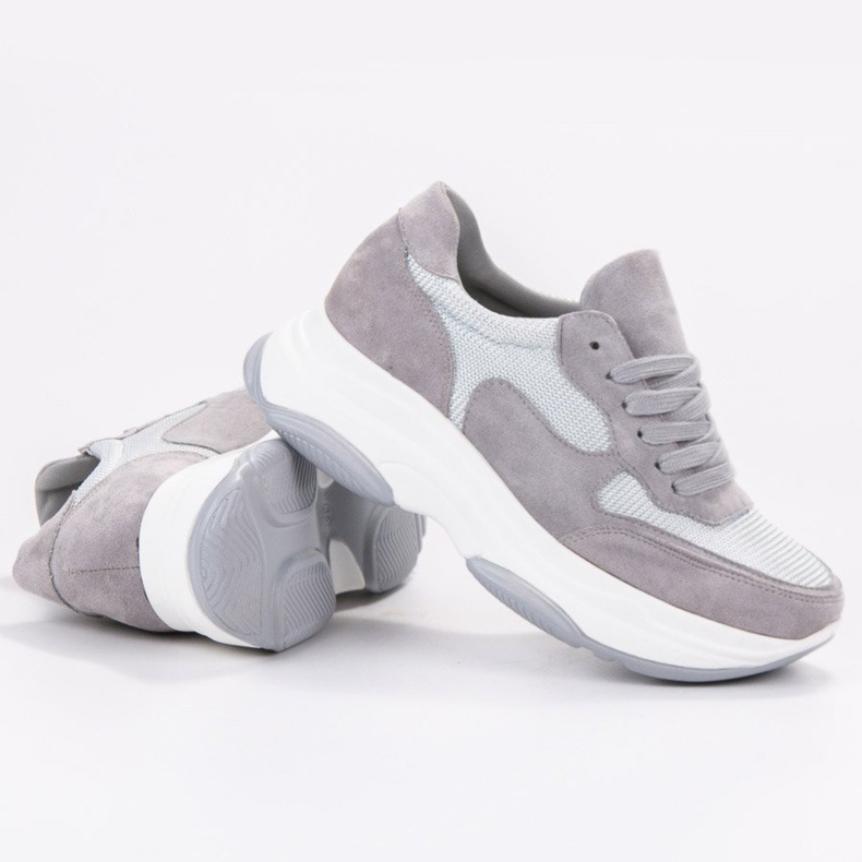 Ideal Shoes Baskets gris clair 1