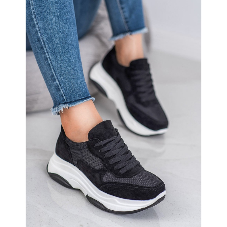 Ideal Shoes Baskets noires claires le noir 2