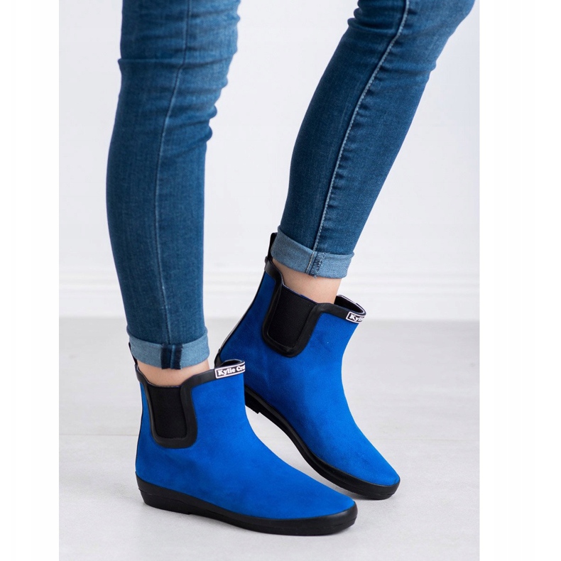 Kylie Galoches en daim pour femmes bleu 1