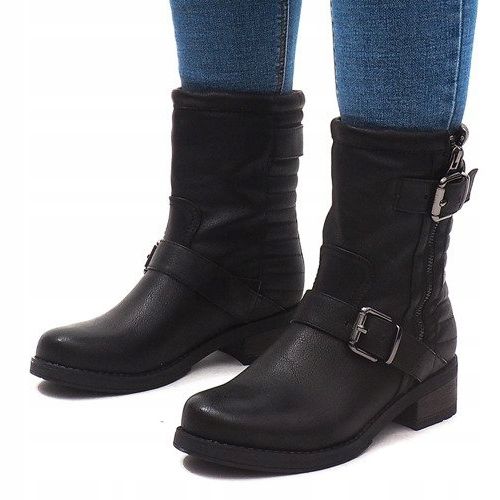 Bottes Chaudes Avec Boucle 14A7181 Noir le noir 1