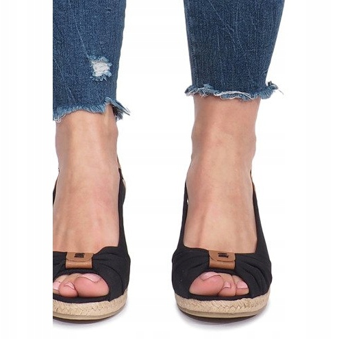 Sandales compensées espadrilles Zoe noires le noir 1