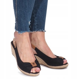 Sandales compensées espadrilles Zoe noires le noir 2