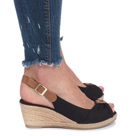 Sandales compensées espadrilles Zoe noires le noir 3