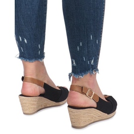 Sandales compensées espadrilles Zoe noires le noir 4