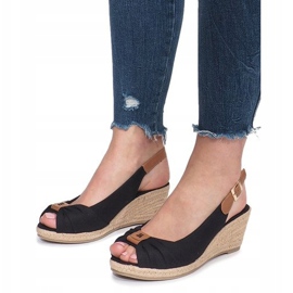 Sandales compensées espadrilles Zoe noires le noir 5