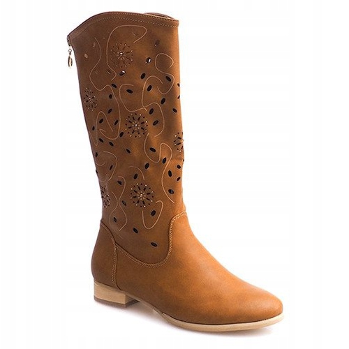 Boots ajourées TLT1301 Camel brun 1