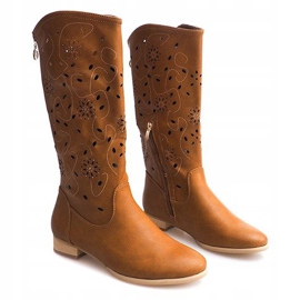 Boots ajourées TLT1301 Camel brun 2