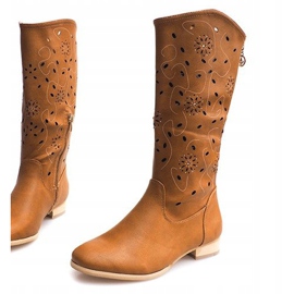 Boots ajourées TLT1301 Camel brun 3