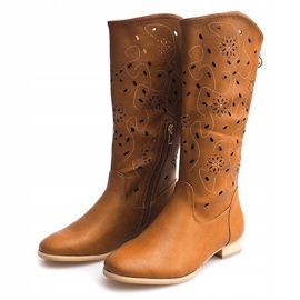 Boots ajourées TLT1301 Camel brun 4