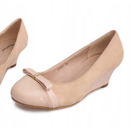 Escarpins Compensés En Daim 50987 Beige 2