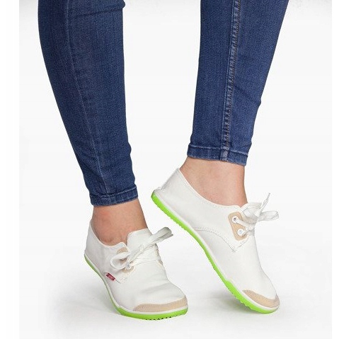 Baskets à enfiler en Lycra BL181 blanches 1