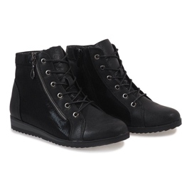 Bottines noires à lacets X1596-1 le noir 1