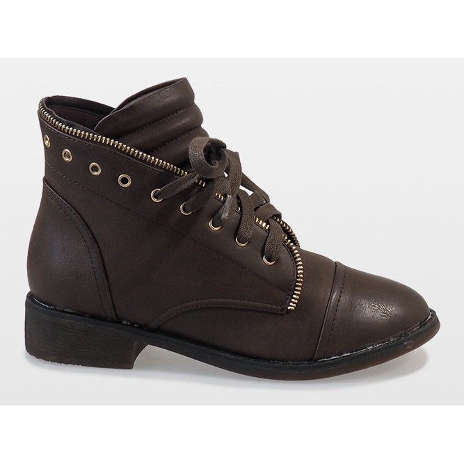 Bottines à lacets LA-12 marron brun 2