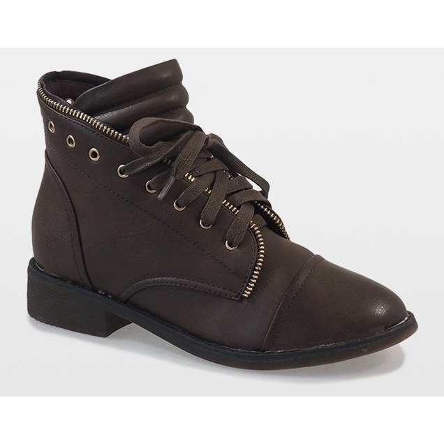 Bottines à lacets LA-12 marron brun 1