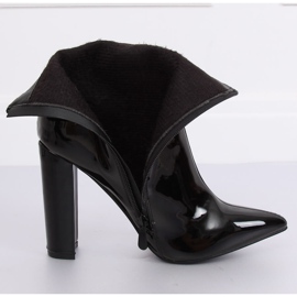 Bottines à talons laquées noires NS065P Noir le noir 4