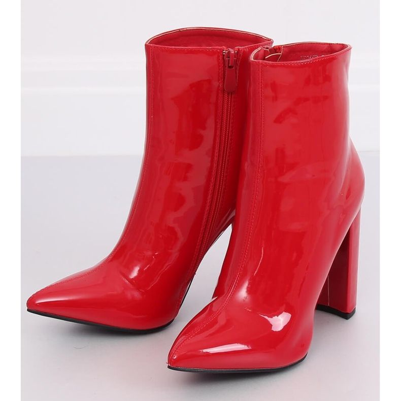 Bottines à talons laquées rouges NS065P Rouge 2